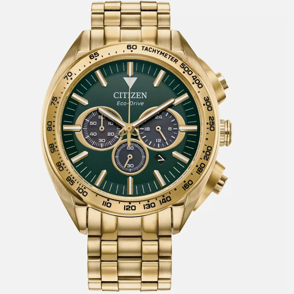 Citizen Mens Gold Green Dial 43mm Watch
